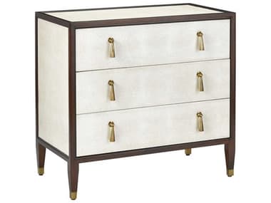 Currey & Company Evie 3-Drawers Brown Mahogany Wood Dresser CY30000141
