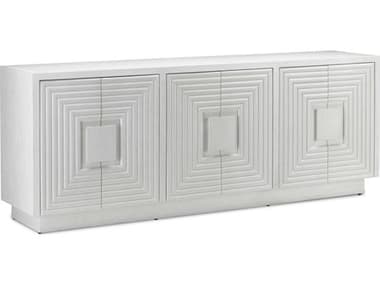 Currey & Company Morombe 84'' Oak Wood Cerused White Credenza Sideboard CY30000152
