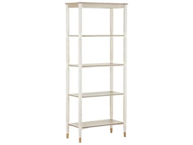 Currey & Company Aster Off White / Fog Brass Etagere CY30000203