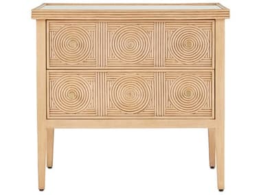 Currey & Company 32" Wide 3-Drawers Brown Mahogany Wood Dresser CY30000204
