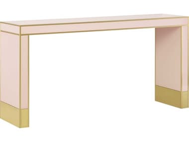 Currey & Company Arden 60" Rectangular Glass Silver Peony Satin Brass Console Table CY30000210