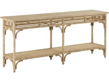 Currey & Company Olisa 72" Rectangular Wood Natural Brown Carafe Console Table CY30000246