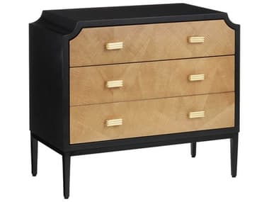 Currey & Company Kallista 34" Wide 3-Drawers Brown Hardwood Dresser CY30000269