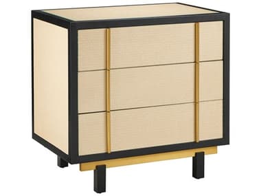 Currey & Company Deanna 30'' Wide 3-Drawers Beige Nightstand CY30000301