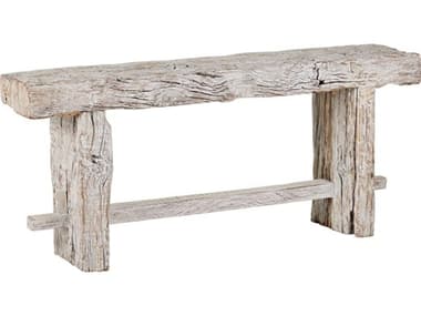 Currey & Company Holland Rectangular Wood Whitewash Console Table CY30000305