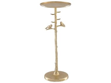 Currey & Company Piaf Round Metal Gold End Table CY40000063