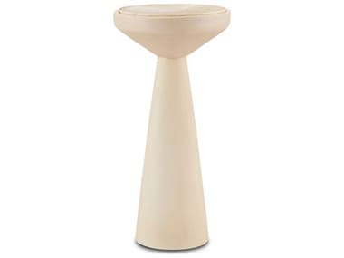 Currey & Company Wren 10" Round Stone Beige Natural End Table CY40000164