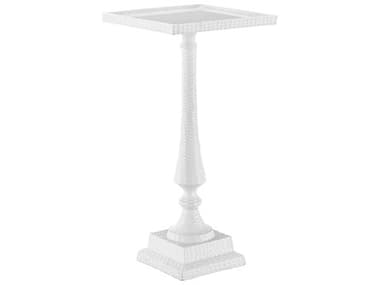 Currey & Company Jena 11" Square Glass White Clear End Table CY40000179