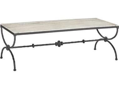 Currey & Company Agora White Travertine Coffee Table CY40000244