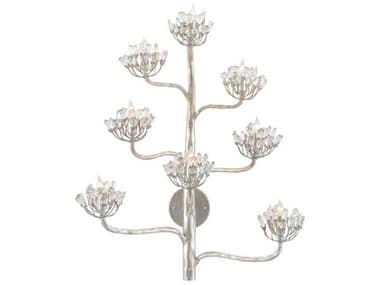 Currey & Company Agave Americana 8-Light Contemporary Silver Leaf Crystal Wall Sconce CY50000105