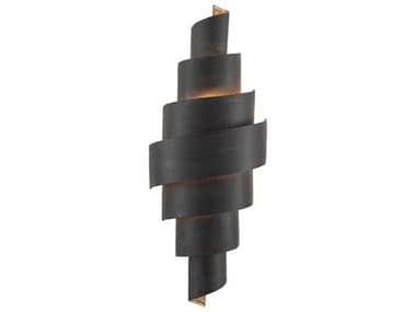 Currey & Company Chiffonade 2-Light French Black Painted Gold Wall Sconce CY50000112