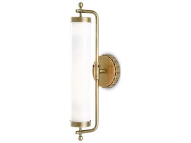 Currey & Company Latimer 1-Light Antique Brass Glass Wall Sconce CY50000141