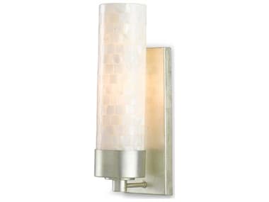 Currey & Company Abadan 1-Light Pearl Silver Leaf Glass Wall Sconce CY50000158