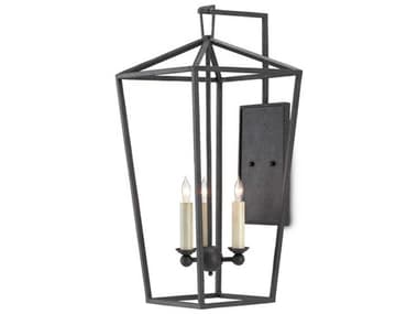 Currey & Company Denison 3-Light Mole Black Wall Sconce CY50000169