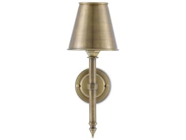 Currey & Company Wollaton 15" Tall 1-Light Light Moroccan Antique Brass Wall Sconce CY50000174
