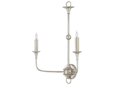 Currey & Company Nottaway 24" Tall 2-Light Champagne Silver Wall Sconce CY50000218