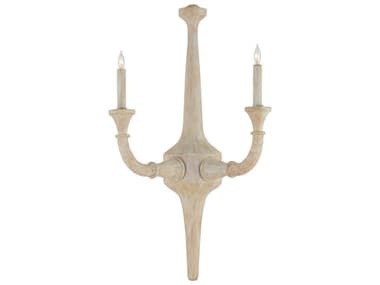 Currey & Company Aleister 2-Light Sandstone Off White Wall Sconce CY50000246