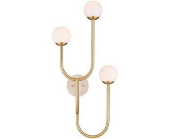 Currey & Company Highsmith 3-Light Brass Natural Wall Sconce CY50000257