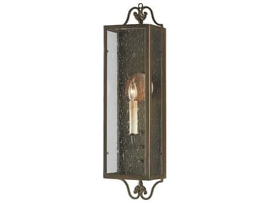 Currey & Company Wolverton 1-Light Bronze Verdigris Glass Wall Sconce CY5030