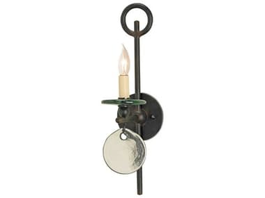 Currey & Company Sethos 1-Light Old Iron Black Glass Wall Sconce CY5107