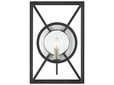 Currey & Company Lillian August 1-Light Old Iron Black Glass Wall Sconce CY5119