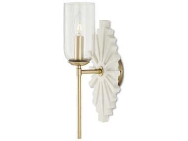 Currey &amp; Company Benthos 1-Light White Brass Wall Sconce CY58000026