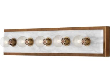 Currey & Company Berdine 5-Light Natural Antique Brass Vanity Light CY58000055