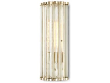 Currey & Company Warwick 17" Tall 1-Light Contemporary Silver Leaf Clear Crystal Wall Sconce CY59000047