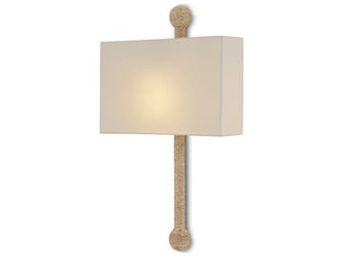 Currey & Company Senegal 24" Tall 1-Light Beige natural Rope Brown Wall Sconce CY59000052