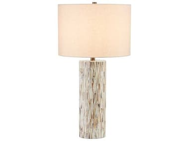 Currey & Company Aquila Natural Bone Antique Brass Buffet Lamp CY60000709