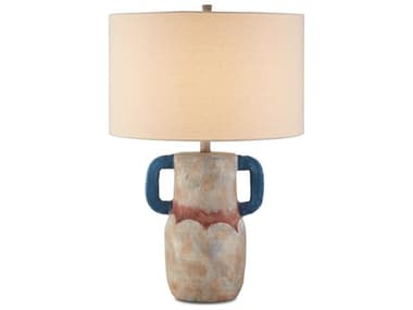 Currey & Company Arcadia Sand Teal Red Brown Buffet Lamp CY60000713