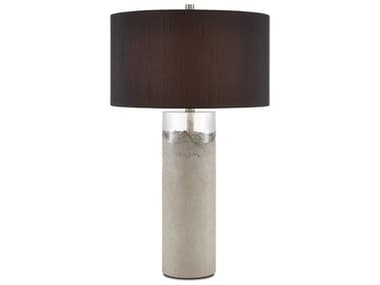 Currey & Company Edfu Concrete Clear Resin Black Buffet Lamp CY60000751