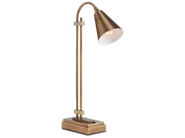 Currey & Company Symmetry Antique Brass Bronze Desk Lamp CY60000782