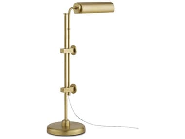 Currey & Company Satire Brushed Brass LED Desk Lamp CY60000785