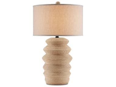Currey & Company Kavala Satin Black Natural Abaca Rope Brown Buffet Lamp CY60000798
