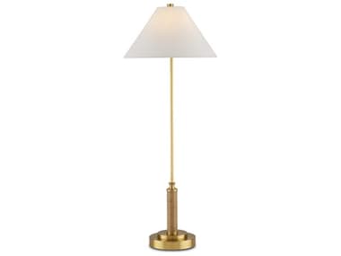 Currey & Company Ippolito Antique Brass Natural Brown Buffet Lamp CY60000874