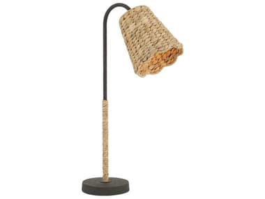 Currey & Company Annabelle Natural Mole Black Water Hyacinth Brown Desk Lamp CY60000901