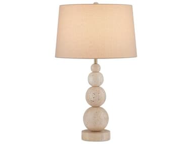 Currey & Company Niobe Natural Flax Linen White Buffet Lamp CY60000915