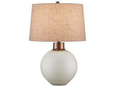 Currey & Company Olano Metallic Gold Natural Linen White Buffet Lamp CY60000939