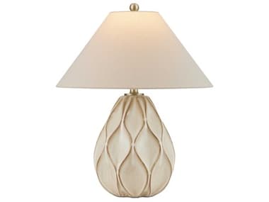 Currey & Company Edgemoor Beige Dark Brown Light Antique Brass Off White Table Lamp CY60000941