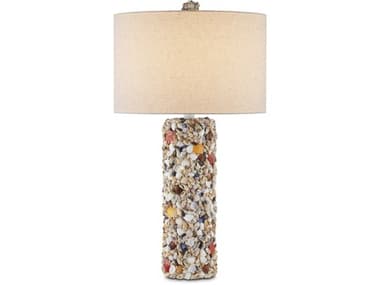 Currey & Company Festoon Natural Sugar White Light Linen Off Buffet Lamp CY60000957