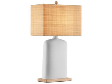 Currey & Company Musing White Natural Grasscloth Buffet Lamp CY60000998