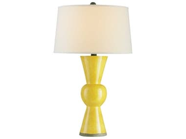 Currey & Company Yellow Upbeat Antique distressed Black Table Lamp CY6382