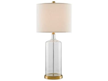 Currey & Company Hazel Clear Bubbled Glass Brass Table Lamp CY6510