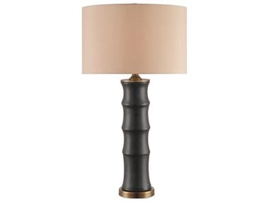 Currey & Company Roark Matte Black antique Brass Table Lamp CY6955