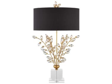 Currey & Company Forget-Me-Not Chinois Gold Leaf clear Buffet Lamp CY6983