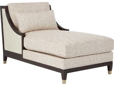 Currey & Company Evie Ivory / Dark Walnut Antique Brass Fava Rosada Chaise Lounge Chair CY70000442