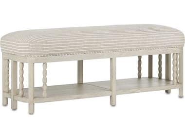 Currey & Company Norene Fog Gray Accent Bench CY70000672