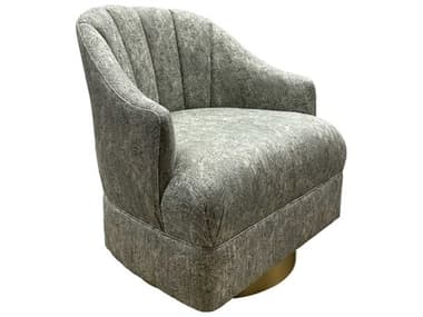 Currey & Company Inga Swivel 32" Gray Fabric Accent Chair CY70000742