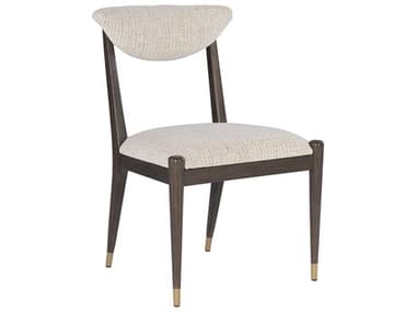 Currey & Company Arlan Ash Wood Brown Upholstered Side Dining Chair CY70000962